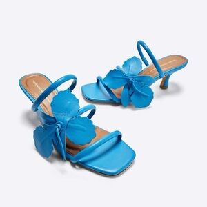 New Free People Intentionally Blank Iris Garden Heels Shoes Blue 38